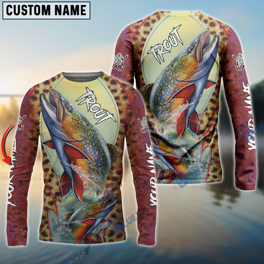 BlueJose Fishing Trout Customize Name 3D Shirts