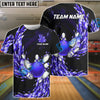 BlueJose Bowling And Pins Ice Breath Pattern Customized Name 3D Shirt (4 Colors)