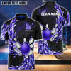BlueJose Bowling And Pins Ice Breath Pattern Customized Name 3D Shirt (4 Colors)