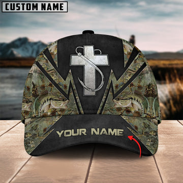 BlueJose Personalized FIshing Cross Camo Classic Cap