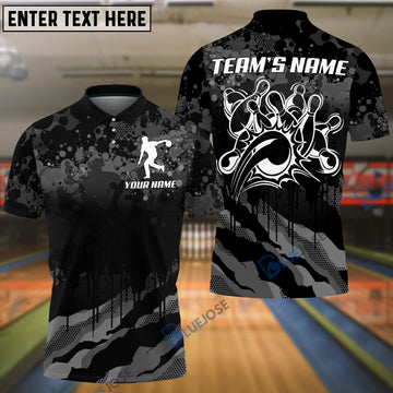 BlueJoses Camo Bowling Premium Multicolor Customized Name 3D Shirt (5 Colors)