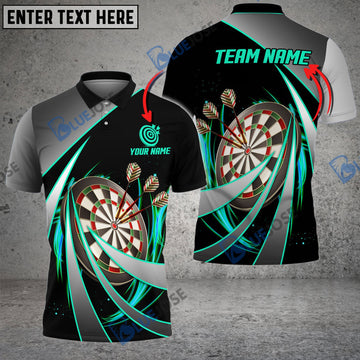 BlueJose Darts Tornado Pattern Personalized Name, Team Name 3D Shirt (4 Colors)