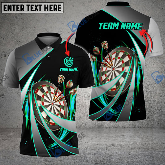 BlueJose Darts Tornado Pattern Personalized Name, Team Name 3D Shirt (4 Colors)