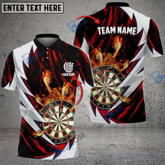 BlueJose Fire Thunderstorm  Darts Personalized Name, Team Name Shirt (6 Colors)