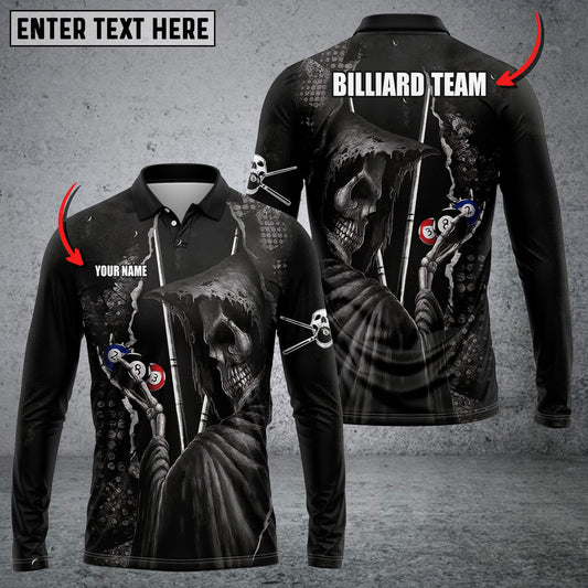 BlueJose Billiards Skull Conqueror Personalized Name 3D Shirt