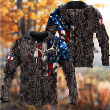 BlueJose Hunting Pattern 3D Hoodie