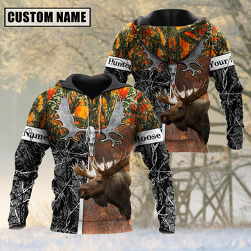 BlueJose Beautiful Moose Hunting Camo Personalized 3D Hoodie For Hunting Lover