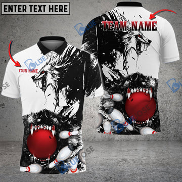 BlueJose Bowling And Pins Bloodthirsty Old Wolf Customized Name 3D Shirt (4 Colors)