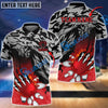 BlueJoses Bowling And Pins Flame Claws Customized Name 3D Shirt ( 6 Colors)