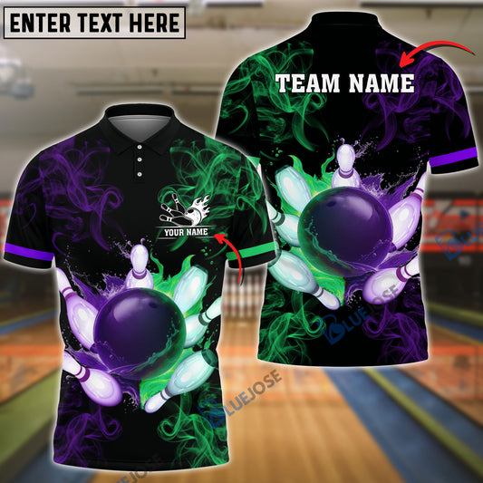 BlueJose Bowling And Pins Equal Battle Customized Name 3D Shirt (4 Colors)