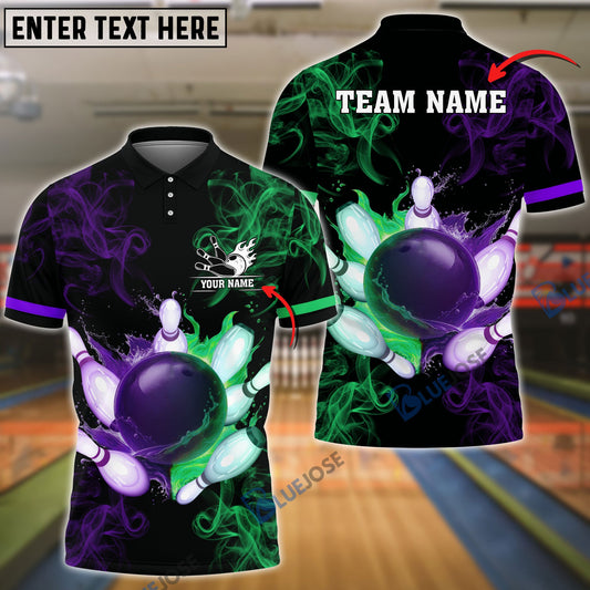 BlueJose Bowling And Pins Equal Battle Customized Name 3D Shirt (4 Colors)