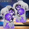 BlueJose Bowling And Pins Break Multicolor Customized Name 3D Shirt