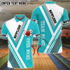 BlueJose Bowling And Pins Line Textures Multicolor Customized Name 3D Shirt