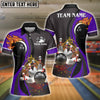 BlueJoses Bowling And Pins Water Flow Customized Name 3D Shirt for Women