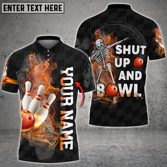 BlueJose Shut Up And Bowl Funny Bowling Personalized 3D Shirt, Personalized Shirts For Bowling Players