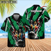 BlueJose Bowling Ball And Pins Eagle Wings Multicolor Option Customized Name Hawaiian Shirt (6 Colors)