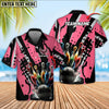 BlueJose Bowling Ball And Pins Eagle Wings Multicolor Option Customized Name Hawaiian Shirt (6 Colors)