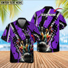 BlueJose Bowling Ball And Pins Eagle Wings Multicolor Option Customized Name Hawaiian Shirt (6 Colors)