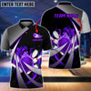 BlueJoses Flame Bowling And Pins Tornado Pattern Multicolor Customized Name 3D Shirt