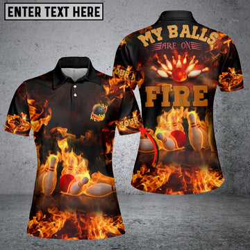 BlueJoses Flame Bowling My Balls Are On Fire Personalized All Over Printed Shirt For Women