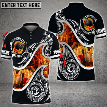 BlueJose Strong Fire Pattern Premium Customized Name 3D Shirt