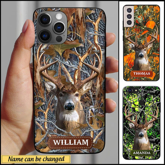 BlueJose Deer Hunting Personalized Name Multicolor Phone Case (6 colors)