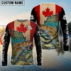 Bluejose Walleye Fishing Canadian Flag Custom Name 3D Shirts