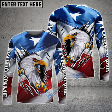 Bluejose Personalized Eagle American Flag Patriotic Shirts