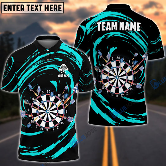 BlueJose Color Swirl Dartboard Personalized Name, Team Name 3D Shirt (4 Colors)