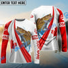 Bluejose Canadian Flag Patriotic Walleye Fishing Custom Name 3D Long Sleeve Fishing Shirts