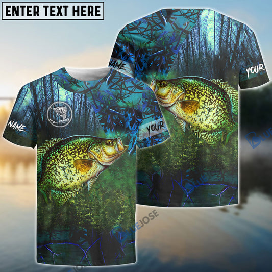 Bluejose Crappie Fishing Blue Camo Custom Name 3D Shirts