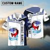 Bluejose Redfish Fishing Blue Camo American Flag Custom Name & Boat Name 3D Shirts