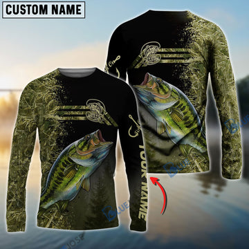 Bluejose Custom Largemouth Bass Fishing Camouflage Fishing Personalized Shirts