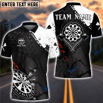 BlueJose Black White Pattern Custom Darts Shirts