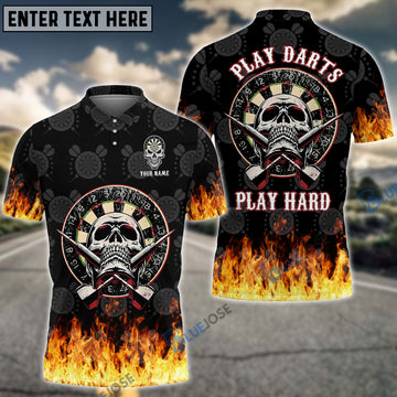 BlueJose Play Darts Play Hard Flame Custom Darts Shirts