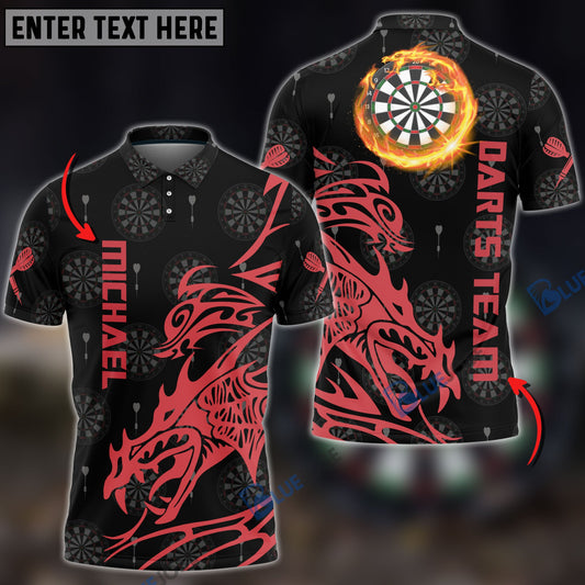 BlueJose Red Dragon Tribal Custom Darts Shirts