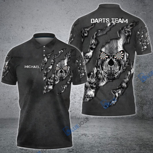 BlueJose Tribal Tattoos Metal Skull Black Custom Darts Shirts