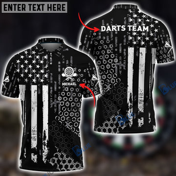 BlueJose US Flag Hive Pattern Custom Darts Shirts