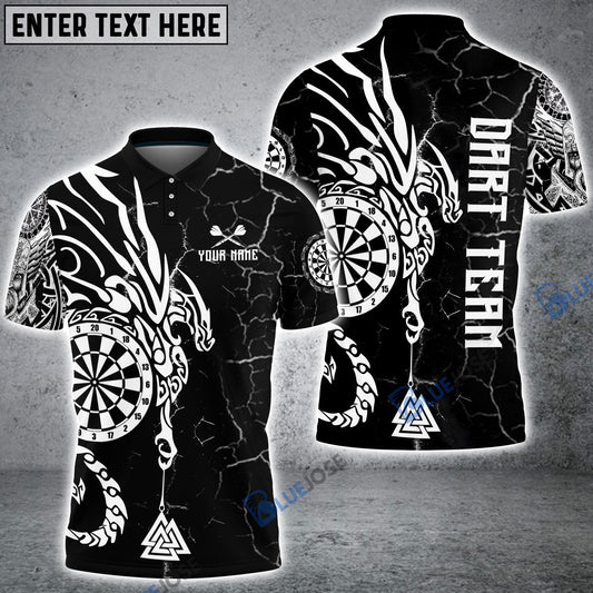 BlueJose Viking Runes Black White Custom Darts Shirts