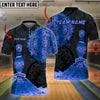 BlueJoses Bowling And Pins Aztec Sun Customized Name 3D Shirt ( 6 Colors)