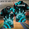 BlueJoses Bowling And Pins Grunge Flame Customized Name 3D Shirt ( 6 Colors)