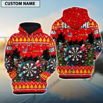 BlueJose Dart Christmas Tree Personnalized 3D Hoodie