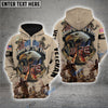 BlueJose Premium Home Of The Free US Veteran Zip Hoodie