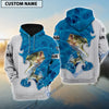 BlueJose Bass Fishing Blue Water Personalized Windbreaker Jacket