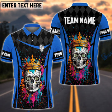 BlueJose Skull King Of Darts Personalized Name, Team Name 3D Shirt