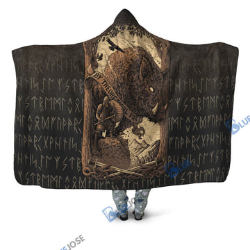 BlueJose Viking Wild Boar Hooded Blanket