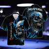 BlueJose Personalized Name Blue Skull Fire Billiard Balls Shirt For Reapers Team