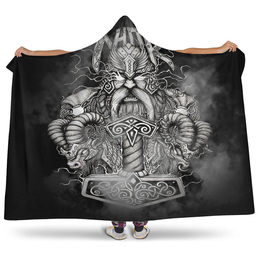 VikingStyle Hooded Blanket - Thor And Hammer Hooded Blanket A31