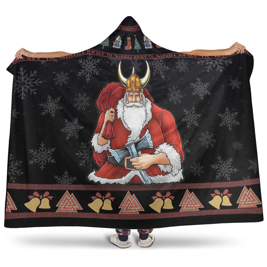 VikingStyle Hooded Blanket - Christmas Iceland Santa Hooded Blanket A94