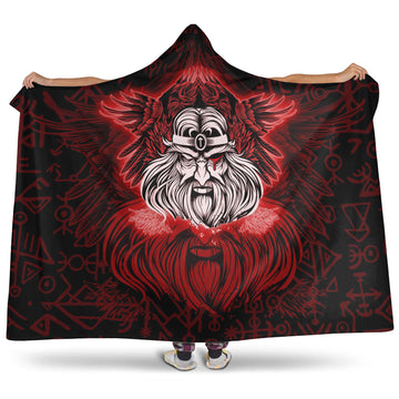 VikingStyle Hooded Blanket - Hooded Blanket - Viking Odin RedA7